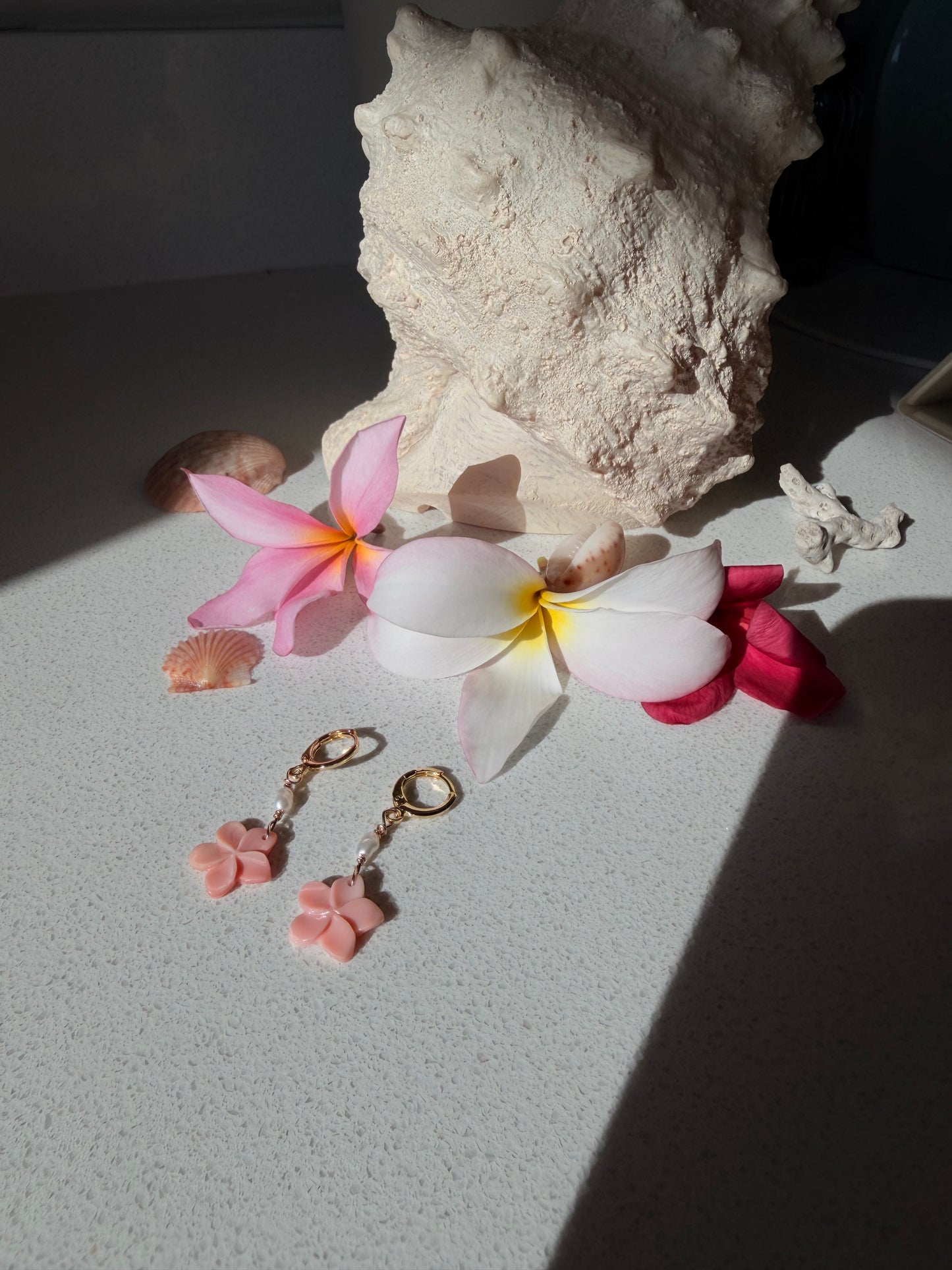 Plumeria earrings