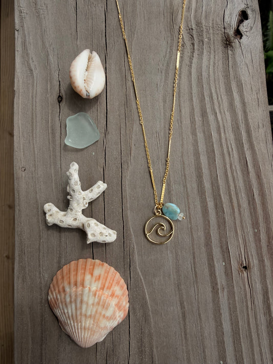 Blue wave necklace