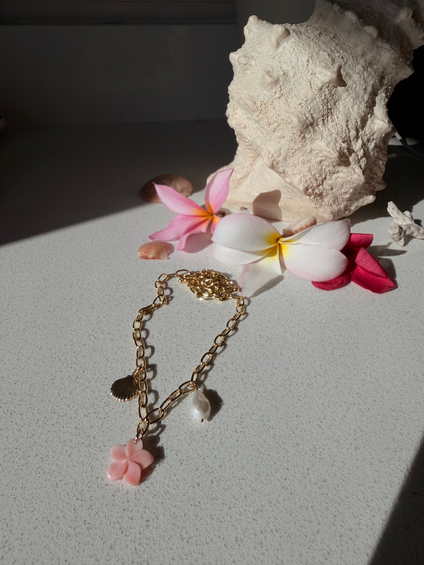 Chunky plumeria necklace