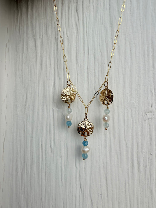 Sand dollar charm necklace