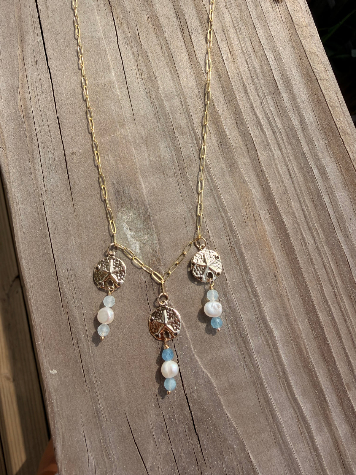 Sand dollar charm necklace