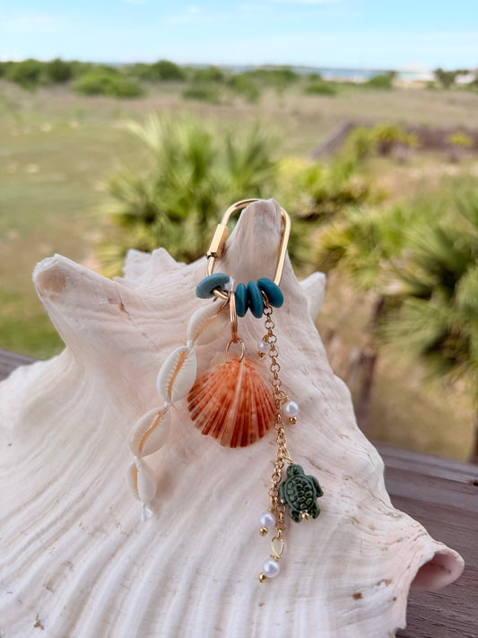 Teal purse charm