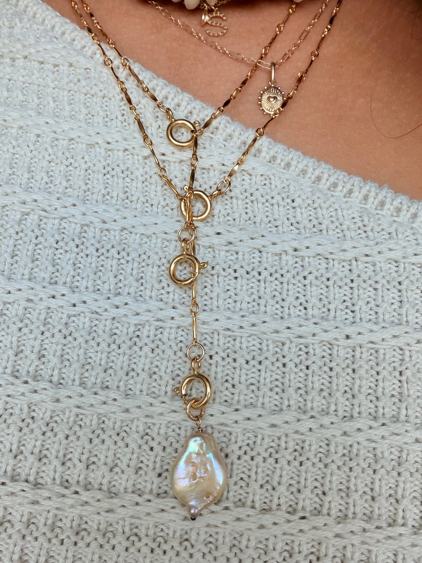 Seaside lariat necklace
